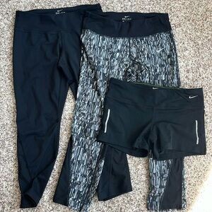 Nike Dri Fit crop leggings and shorts